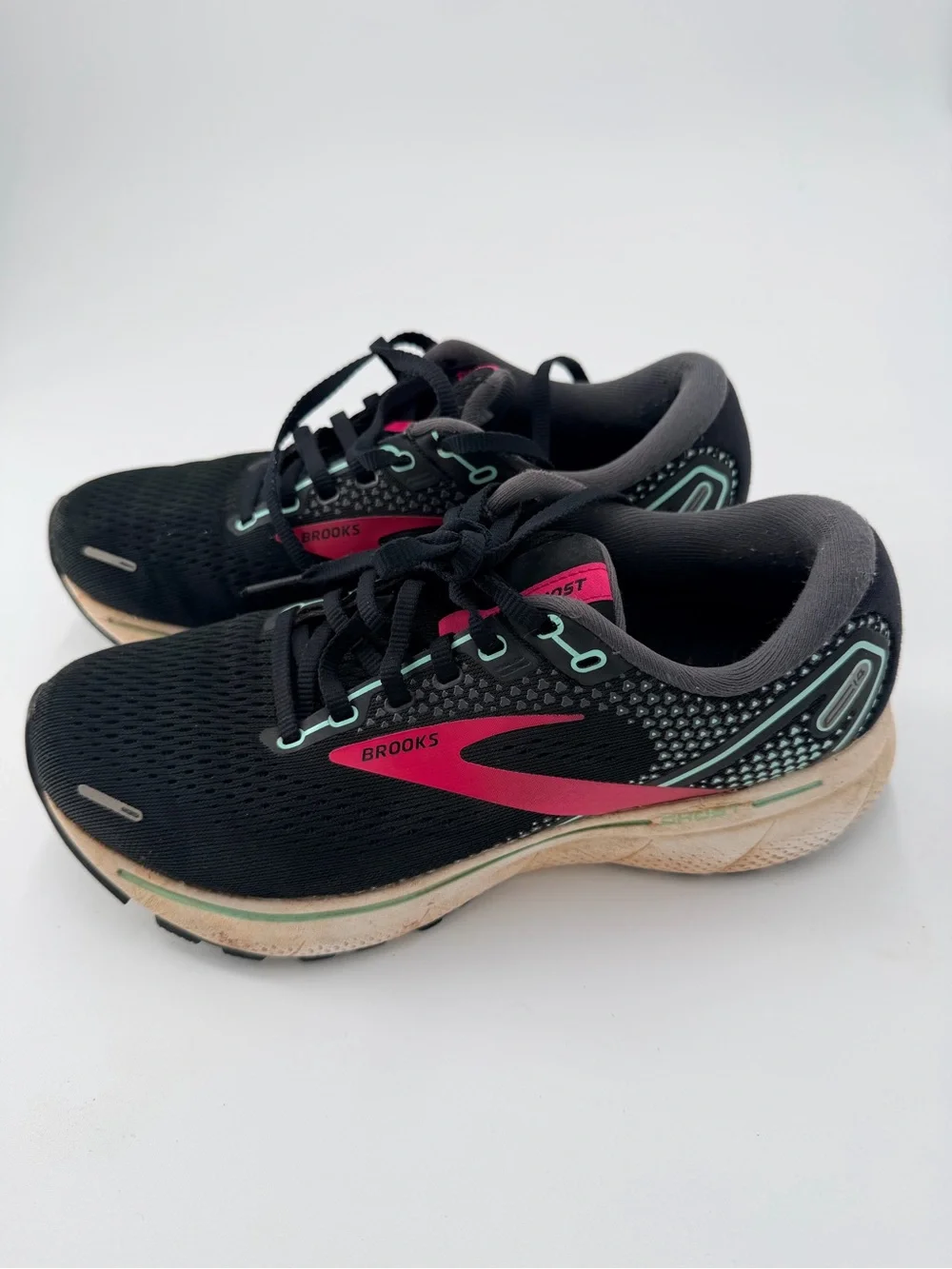 Brooks Black Shoes with Pink & Teal Accent